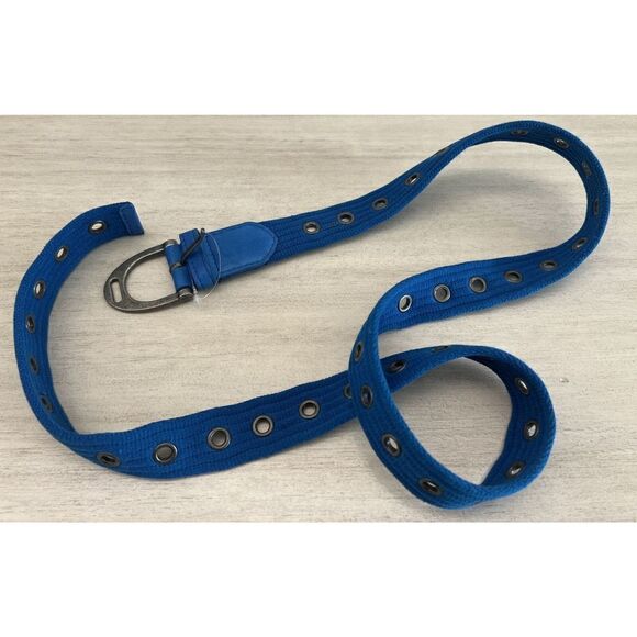 Free People Womens Sz S/M Blue Belt Canvas Leather NEW - Picture 7 of 9